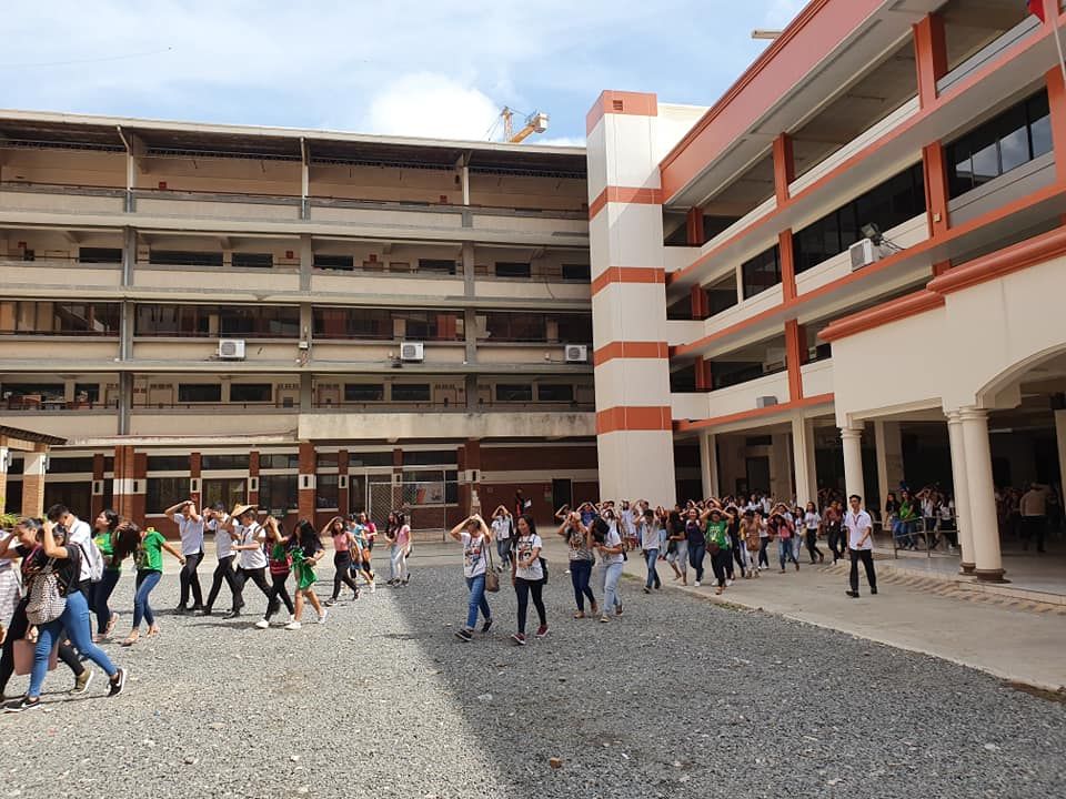 3rd Shake Out Drill - Participants at Holy Cross of Davao College