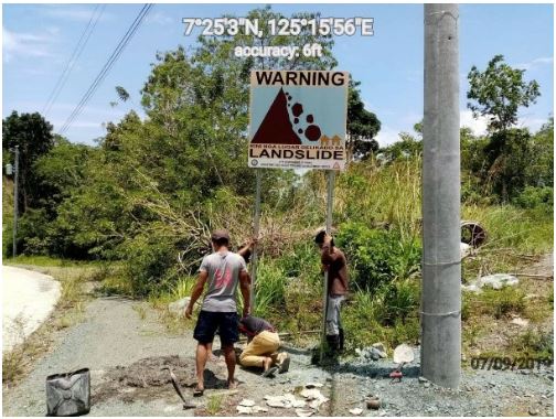 Installing of Warning Signage at Marahan East Elementray School, Barangay MArilog Proper