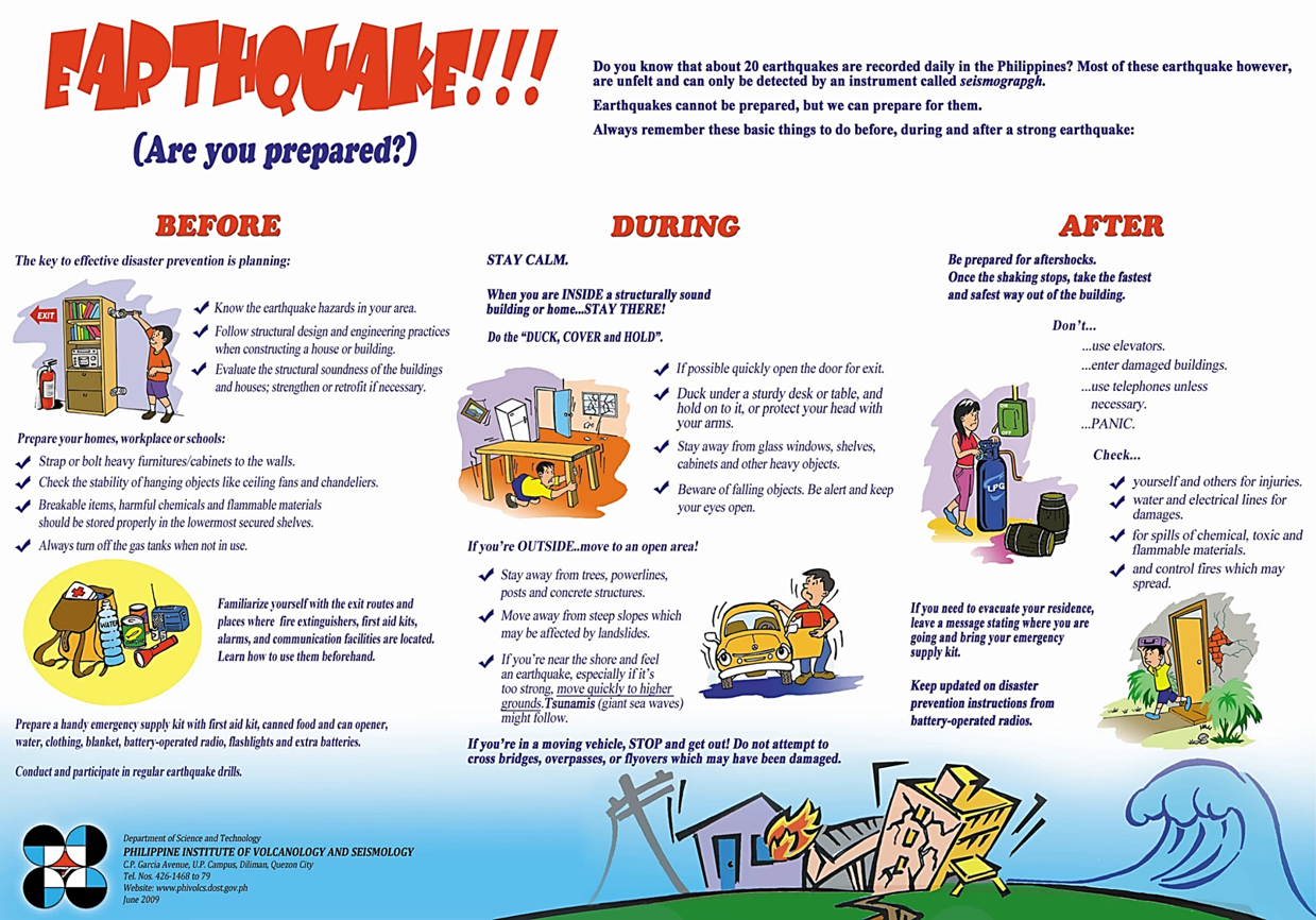 Guidance Before, After and During Earthquake (click image to download)
